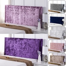Luxury Elasticated Bed Headboard Cover Crushed Velvet Slip Covers Head Board ！