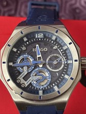 Hugo Boss Men’s Watch With Blue Silicone Strap, Box And Bag