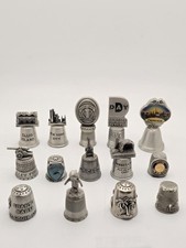 13 Vintage Collector Thimbles