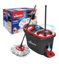Vileda Turbo 3 in 1 Mop and Bucket Setwith Microfibre Mop Head, Spin Mop &Bucket