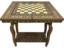 Syrian Inlaid Mother of Pearl Chess Backgammon Table Decorative Design