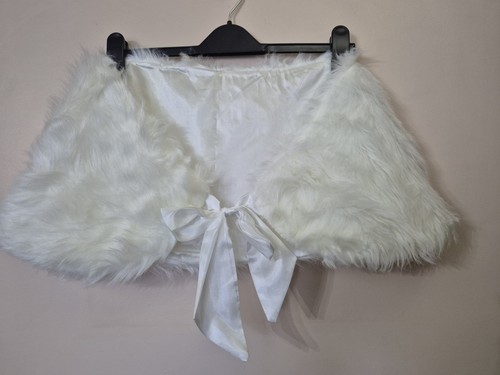 White faux fur wrap - faux,