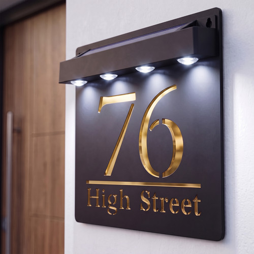 Laser house number plaques - house,