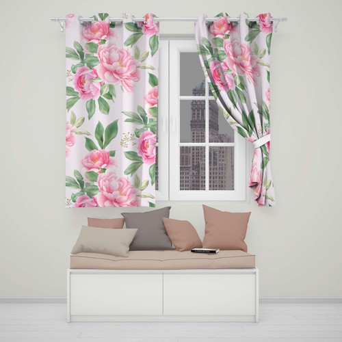 Bright pink rose - pink, eyelet