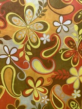 4 x Vintage Hippy Floral Curtains Floral Fibreglass Curtains W160cm X Drop 224cm