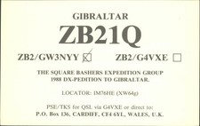Ham Radio QSL/QSO ZB21Q