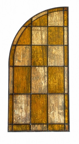 Pair antique arched leaded - of,