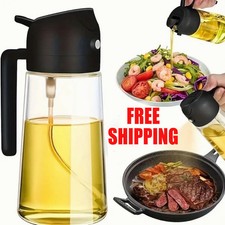 2 in 1 Oil Dispenser & Sprayer Plastic Oil Spray Bottle 470ml Cooking Kitchen🔥