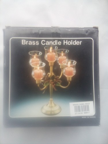 Brass candelabra candle holder - brass,