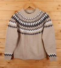 Icelandic Nordic Style Wool Blend Chunky Knit Jumper S-M / M-L