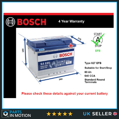 Efb car battery s4e05 bosch - battery,