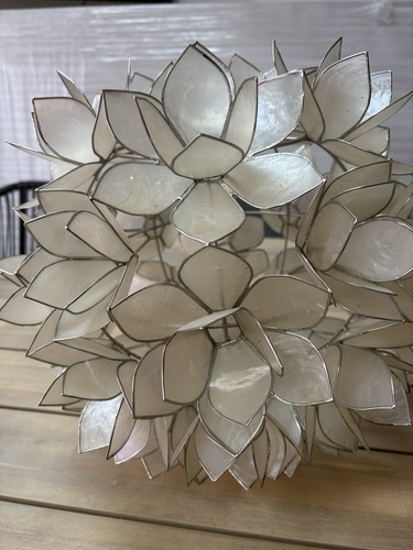 Vintage white capiz - capiz, lotus