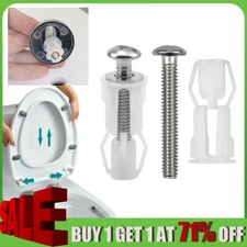 2PCS Toilet Seat Hinges Replacement Top Fix Nuts Screws Washers Fitting Kits