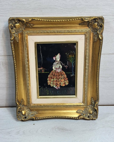 Vintage reverse glass foil - foil, art