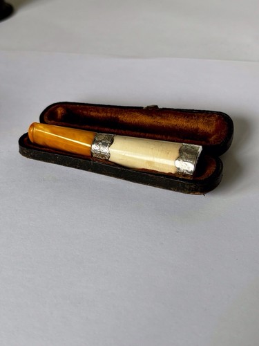 Victorian silver amber cheroot - victorian,