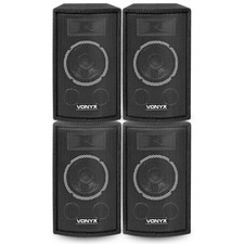 4x Vonyx 6"" PA Party Speakers