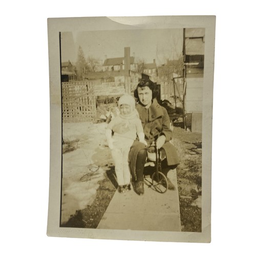 Vintage woman child - vintage, tricycle