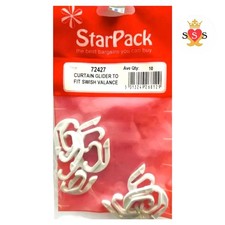 Curtain Rail Gliders Hooks to Fit Swish Valance Pack QTY 10 No:72427