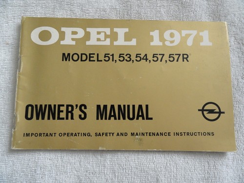 1971 opel owners manual - owners,