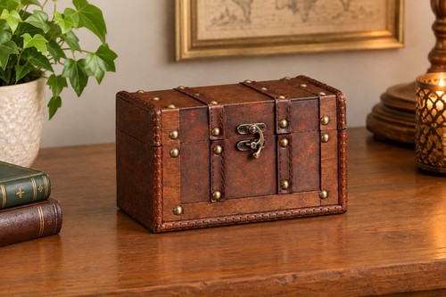 Wooden treasure chest storage - wooden,