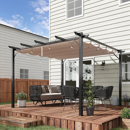 Pergola gazebo 3x3m brown - gazebo,