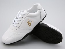 White Leather Trainers Kung Fu Tai Chi Shoes Martial Arts Sneakers Footwear 武