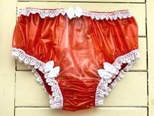 Sissy red & clear pvc panties