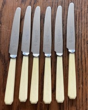6 Antique Faux Bone Handled Afternoon Tea Knives. Harrison Brothers & Howson.