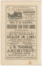 1869 Antique Ad Page Undertaker – Horse-Drawn Hearse Funeral Car Rochester NY