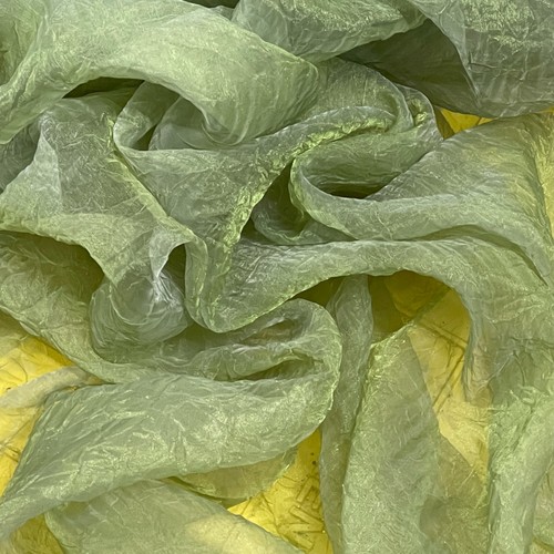 Green crinkle organza two tone - crinkle,