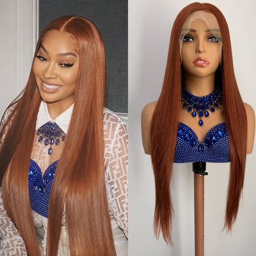 Lace frontal wigs copper red - wigs,