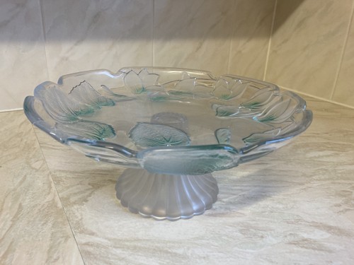 Vintage frosted glass cake - glass,