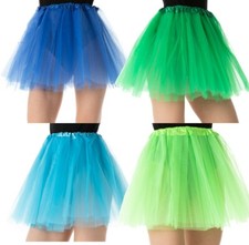 Green Blue TUTU Skirt Ladies Rave Fancy Dress Costume Party 