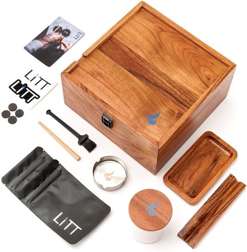 Litt wooden stash box - box, set