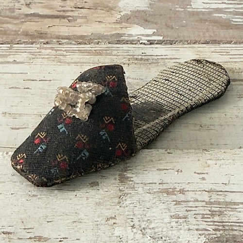 Antique victorian silk slipper - victorian,