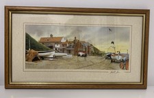Signed Andrew Dibben Framed Print. Beach Boats, Mundesley, Norfolk, U.K. 1997
