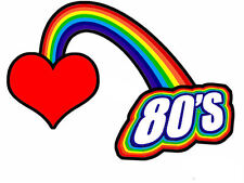 I LOVE THE 80'S RETRO RAINBOW IRON ON T SHIRT TRANSFER LARGE A4 SIZE