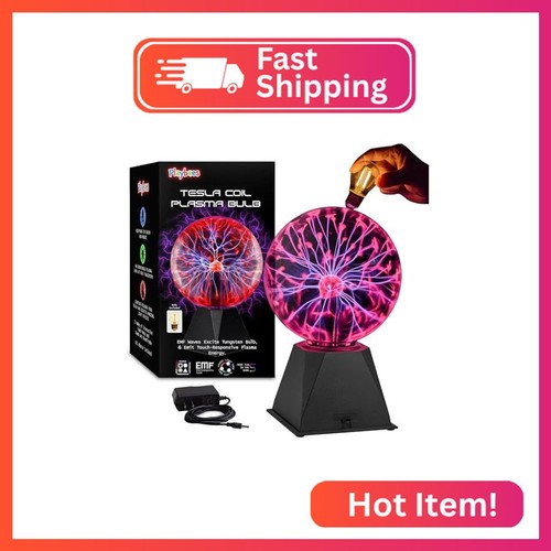 Red plasma ball tesla coil - red,