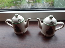 Spode RARE Christmas Tree Design Salt & Pepper Shakers Pots⭐️PRISTINE UNUSED ⭐️