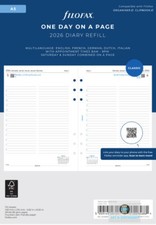 Filofax 2026 A5 Diary - One Day On A Page - Classic Appointment Refill - 68515