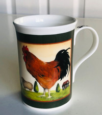 Crown Trent Emmerdale Farm Hens Chickens Cockerel Fine Bone China Mug
