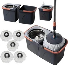 Revolving Spin Mop and Bucket With .5. Extra Pads Perfect For Easy Cleaning. Cle