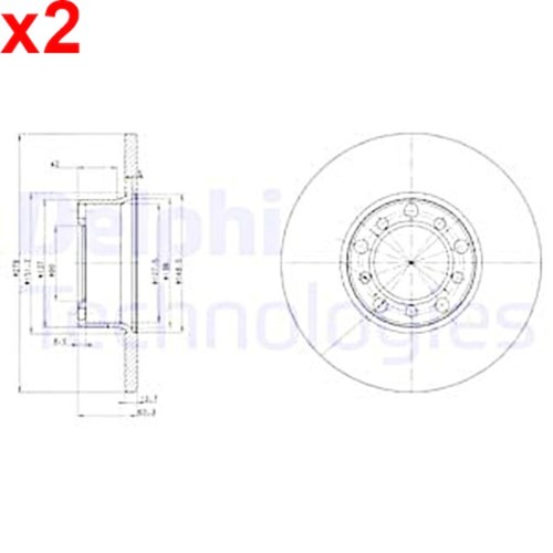 Brake disc delphi - disc, fits