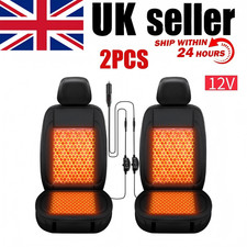 PAIR CAR HEATED SEAT PAD CUSHION COVER HEATING HEATER WARM WINTER UNIVERSAL 12V