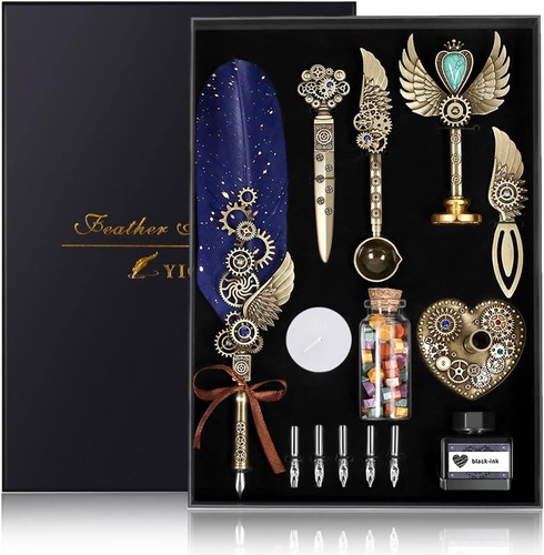Quill pen and ink set - and, set,
