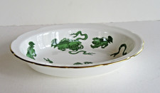 Wedgwood Chinese Tigers Green 11" Oval Serving Bowl~Excellent
