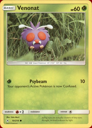 Pokemon tcg venonat 214 - venonat, 10/214