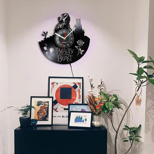 Vinyl record led wall clock - record,