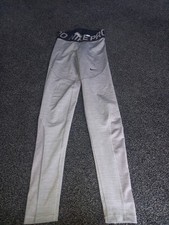 WOMENS NIKE PRO LEGGINGS GREY GYM RUNNING SIZE XS