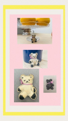 Vintage miniature felted - miniature, teddy